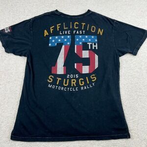 Affliction Sturgis 75th Anniversary Motorcycle Rally Shirt Mens XXL Black 2015